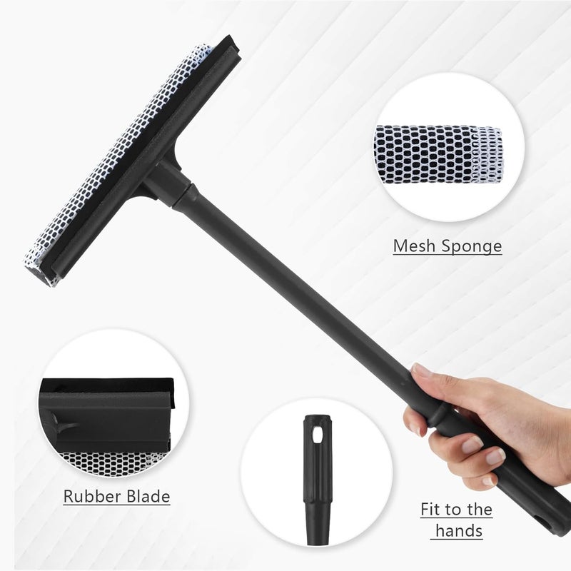 Bryquelin 15.9" Window Squeegee for Car,2 in 1 Window Cleaner with Long Stainless Steel Handle,Sponge Car Squeegee for Gas Station, Glass,Shower,Outdoor High Window Cleaning (15.9") - Image 2